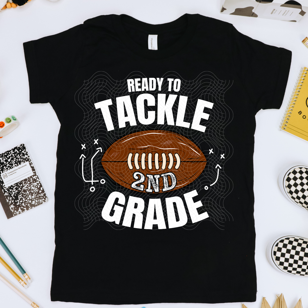 TACKLE SECOND GRADE, WHT & COLOR - DTF TRANSFER