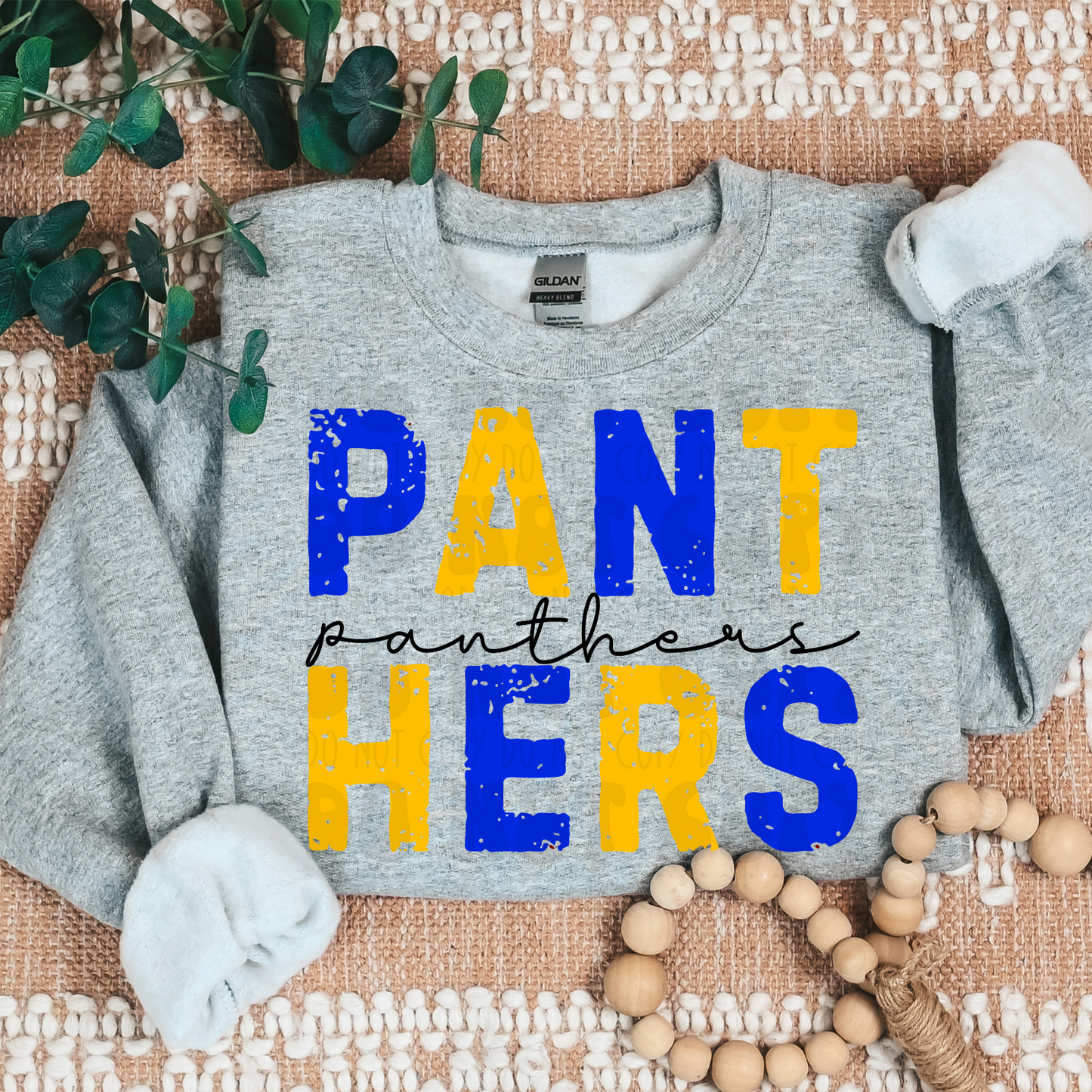 PANT-HERS BLUE GOLD DISTRESSED - DTF TRANSFER