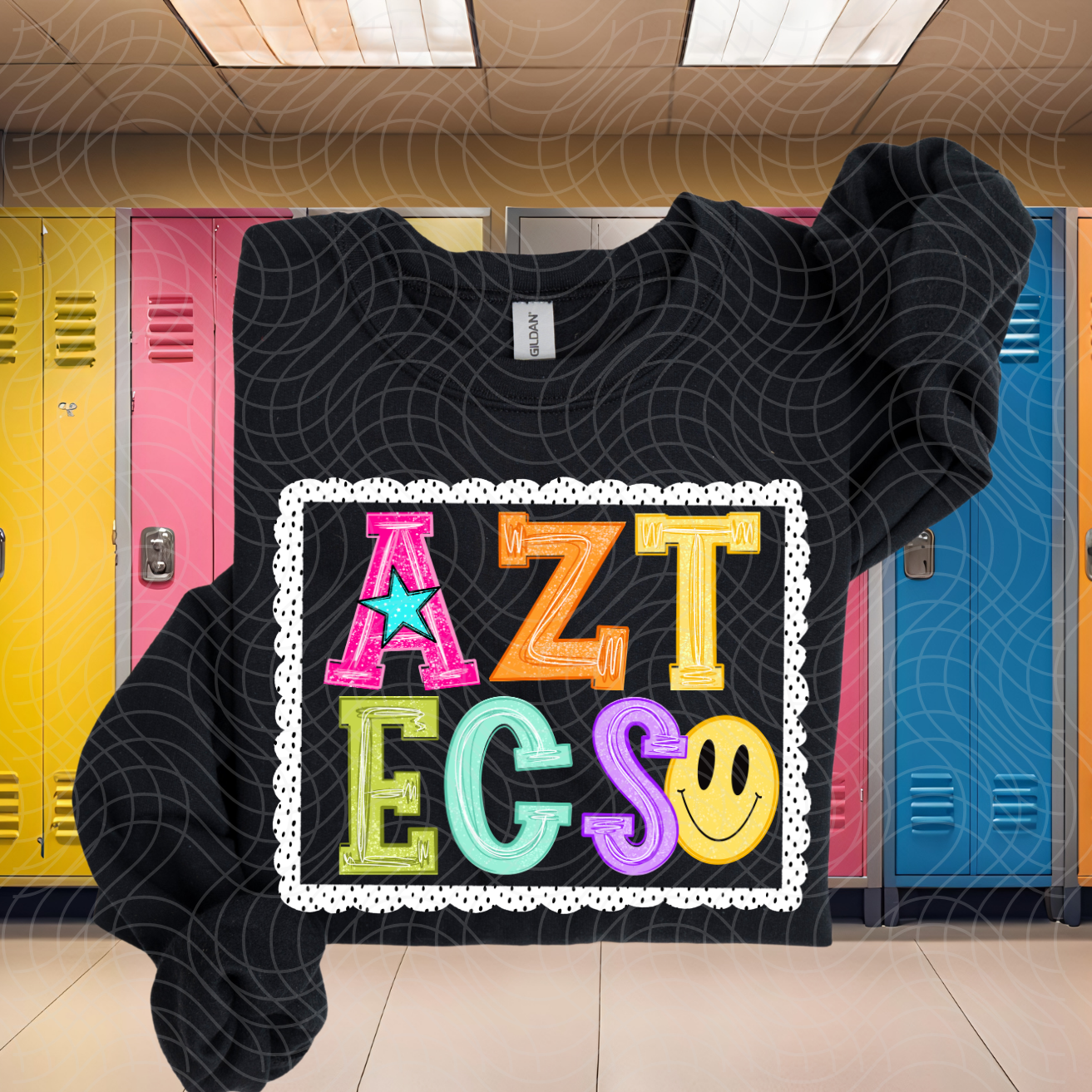 AZTECS POLKA DOT FRAME - DTF TRANSFER