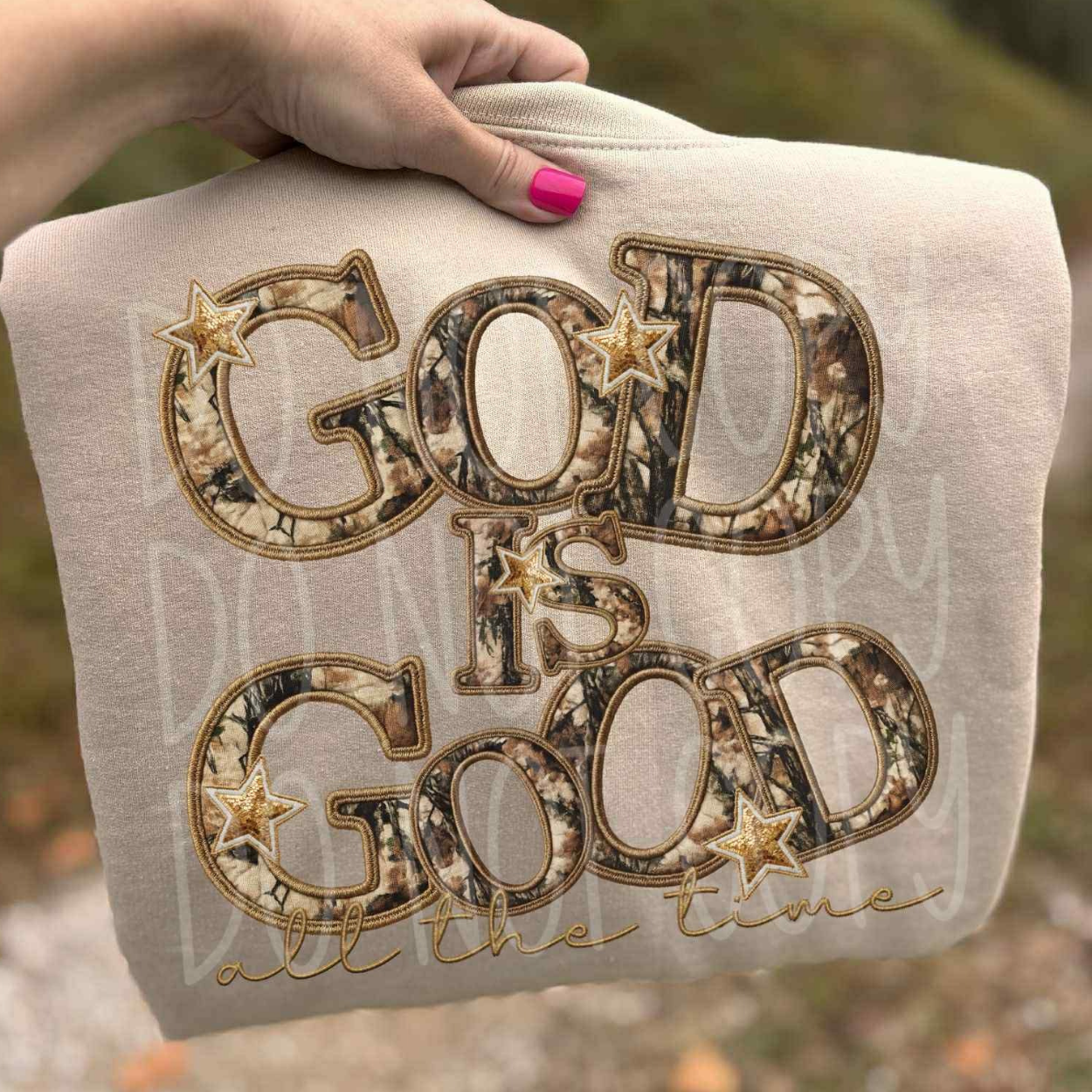 GOD IS GOOD CAMO - DTF TRANSFER