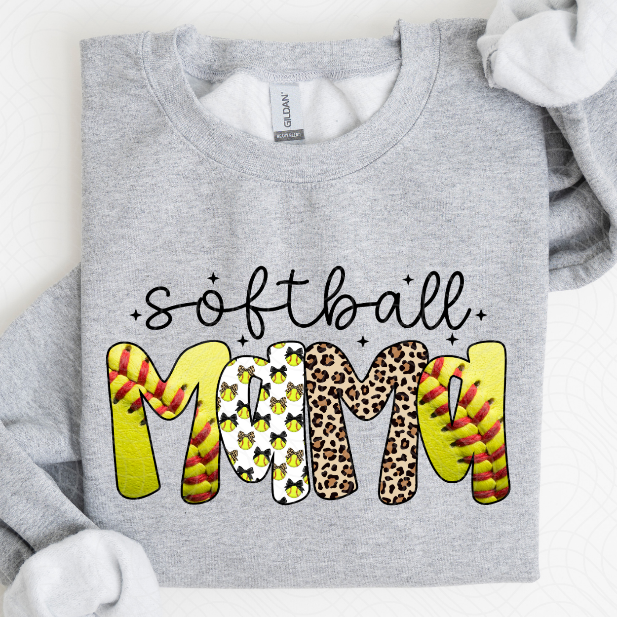 SOFTBALL MAMA BLK - DTF TRANSFER