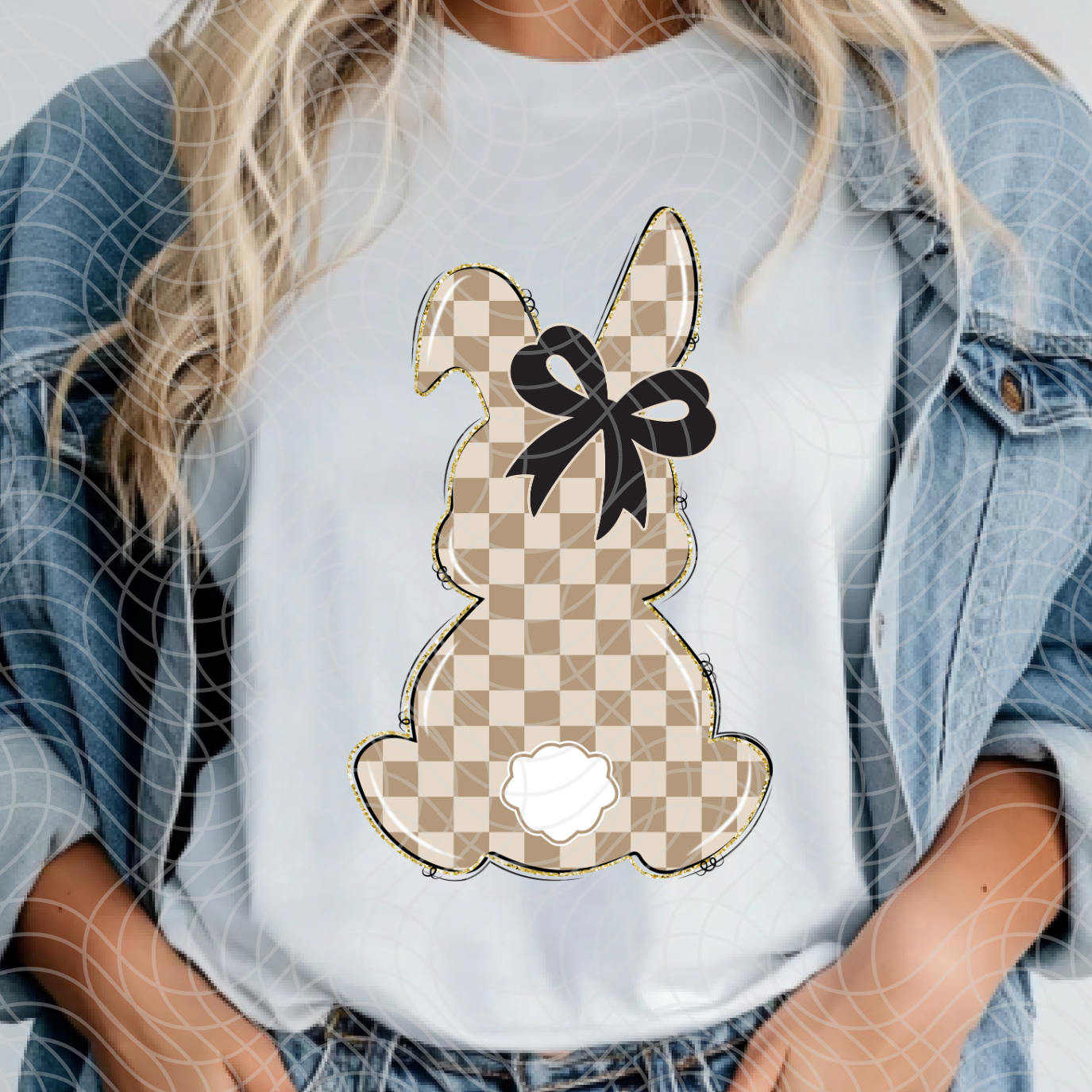 CHECKERED BUNNY - DTF TRANSFER