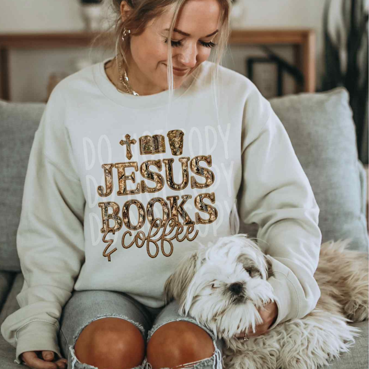 JESUS BOOKS & COFFEE CAMO - DTF TRANSFER