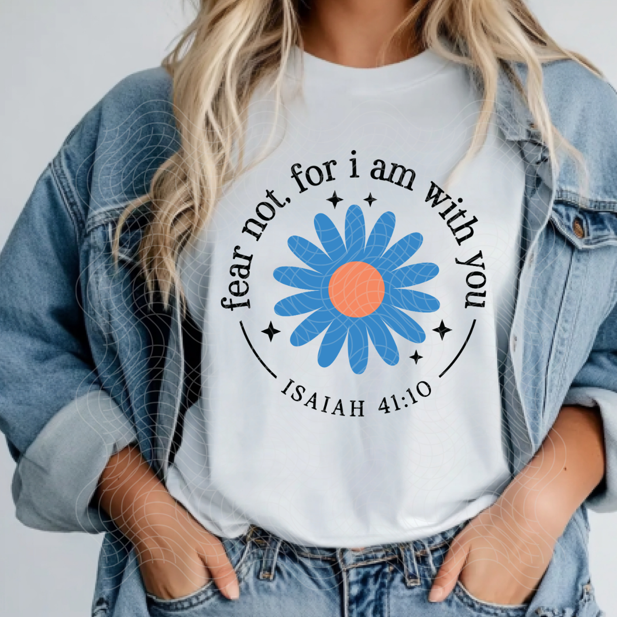 I AM WITH YOU, BLK/BLUE NO DISTRESS - DTF TRANSFER
