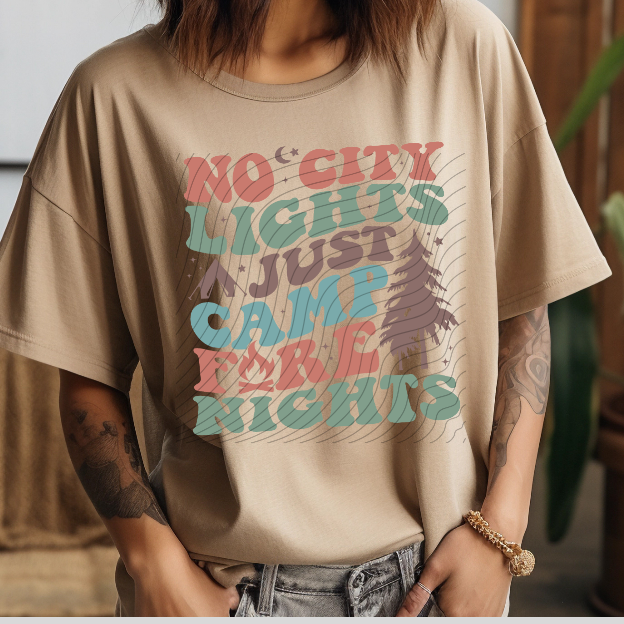 CAMP FIRE NIGHTS COLOR - DTF TRANSFER