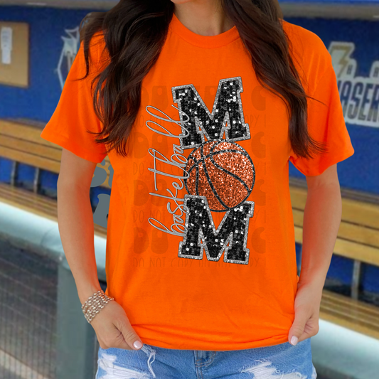 BASKETBALL MOM FAUX SEQUINS - DTF TRANSFER