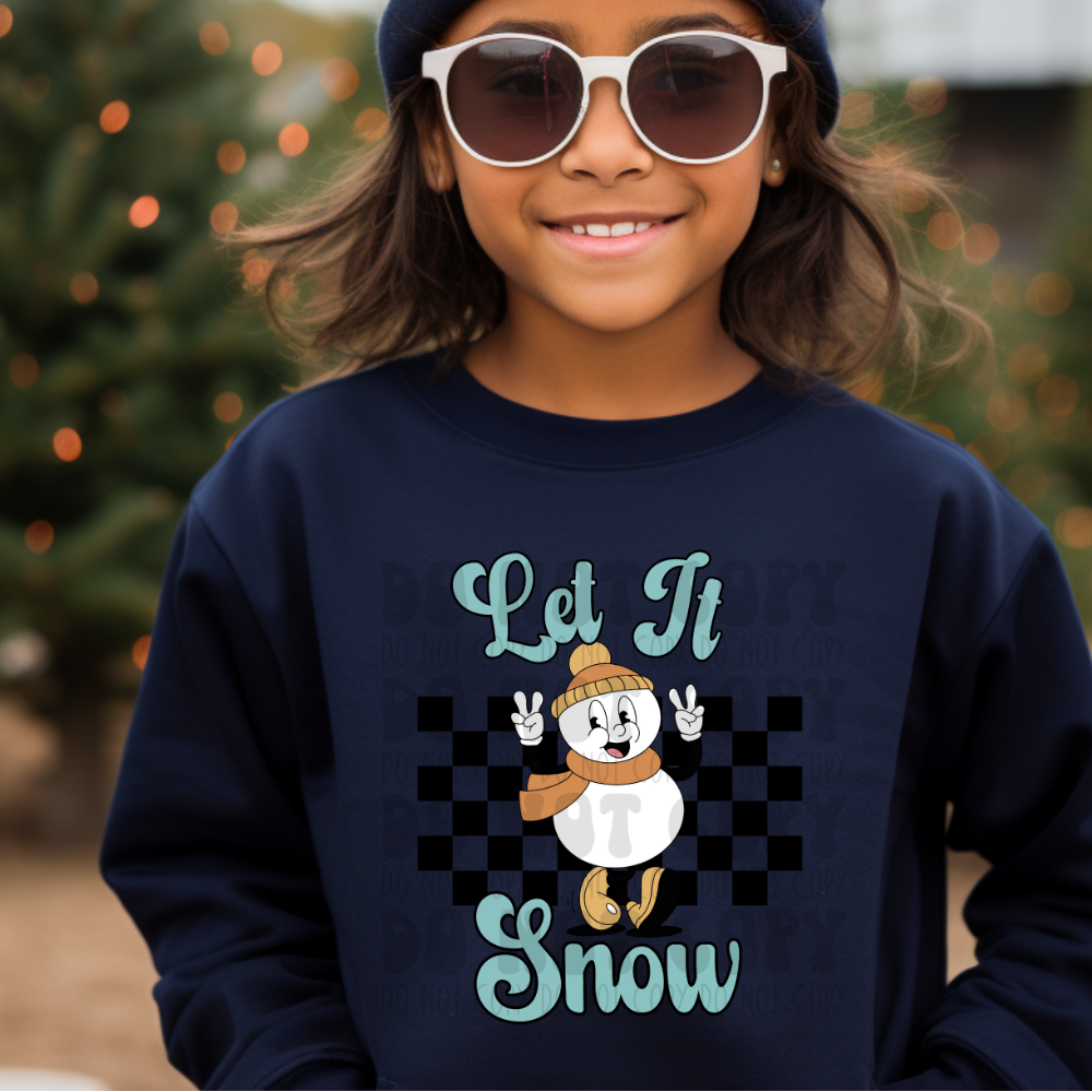 LET IT SNOW - BLUE - DTF TRANSFER