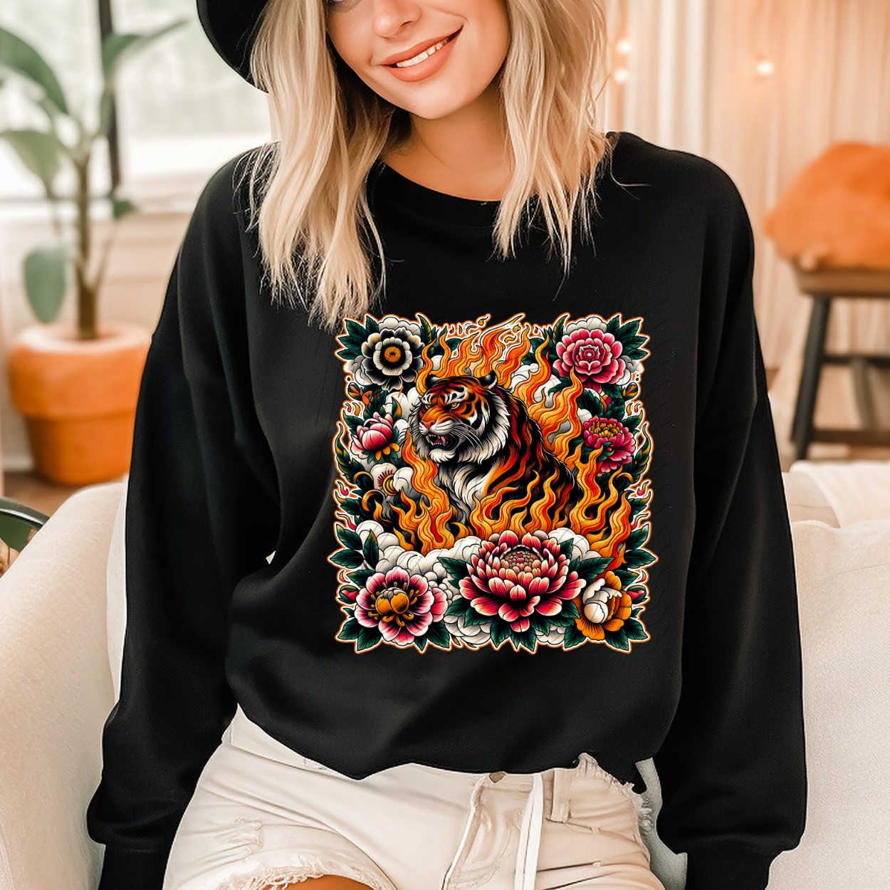 TIGER TATTOO STYLE - DTF TRANSFER
