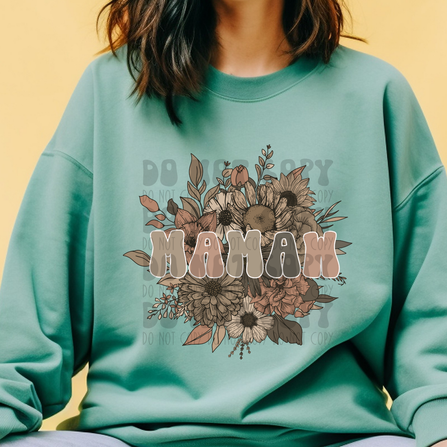 RETRO FLORAL MAMAW NO DISTRESS - DTF TRANSFER