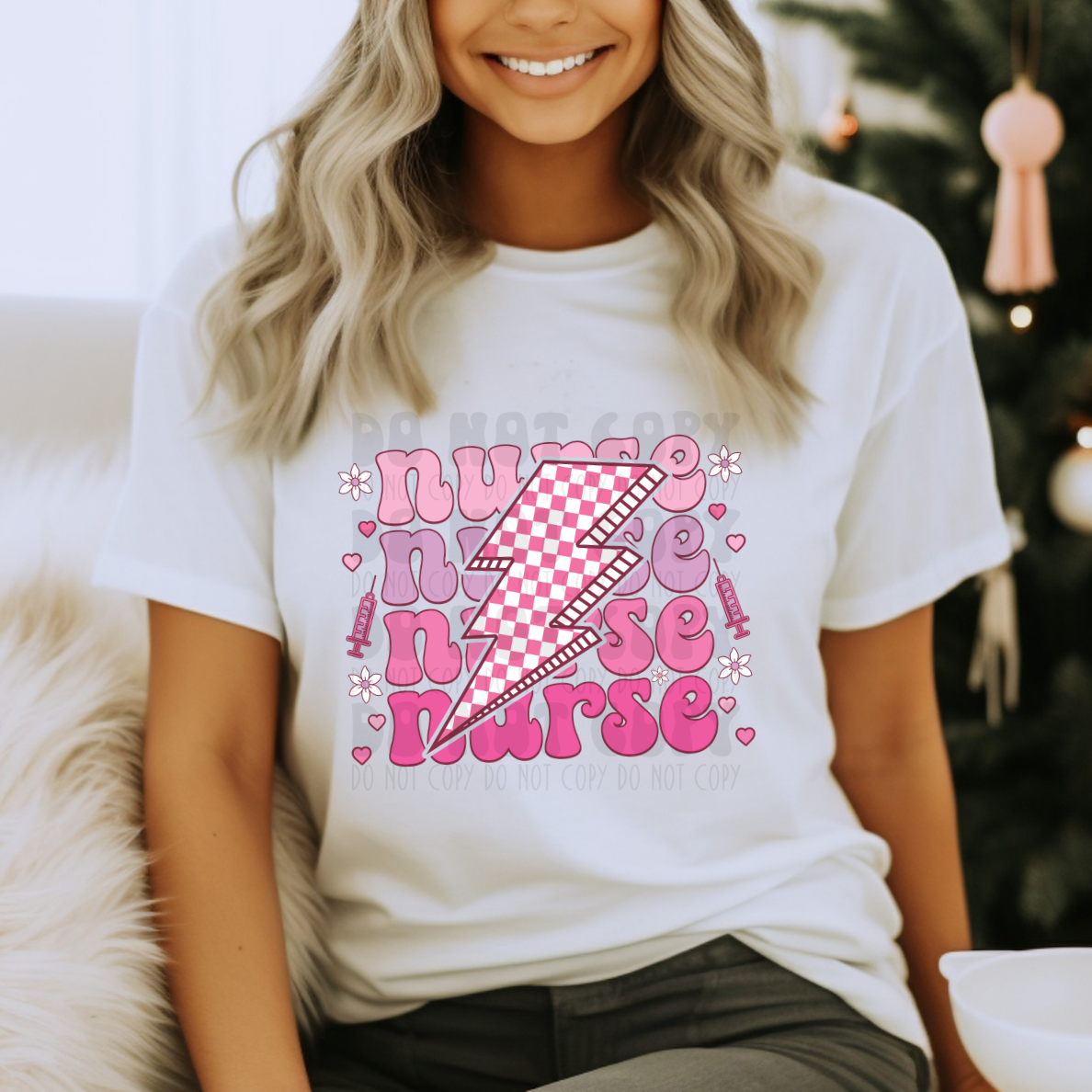 NURSE PINK BOLT - DTF TRANSFER