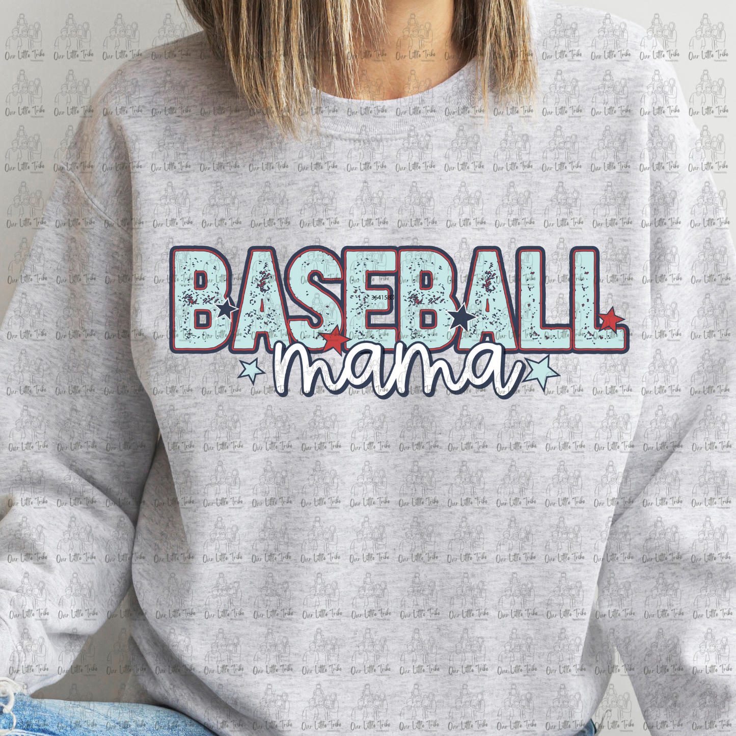 RETRO BASEBALL MAMA STARS - DTF TRANSFER