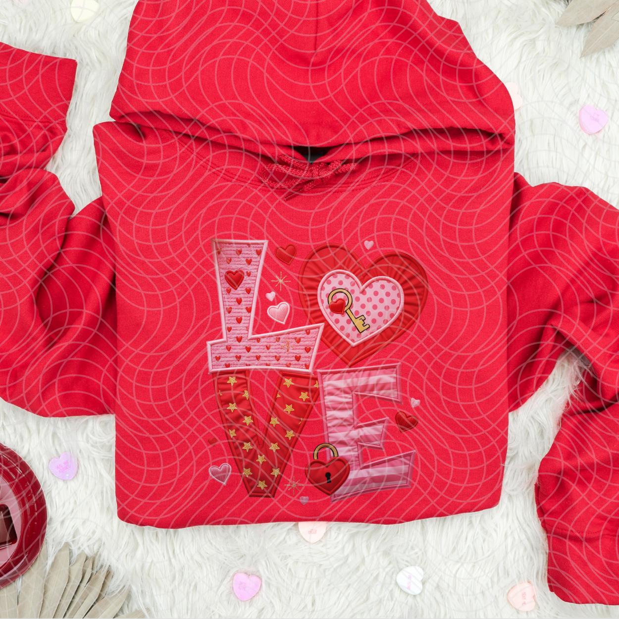 LOVE FAUX FABRIC - DTF TRANSFER