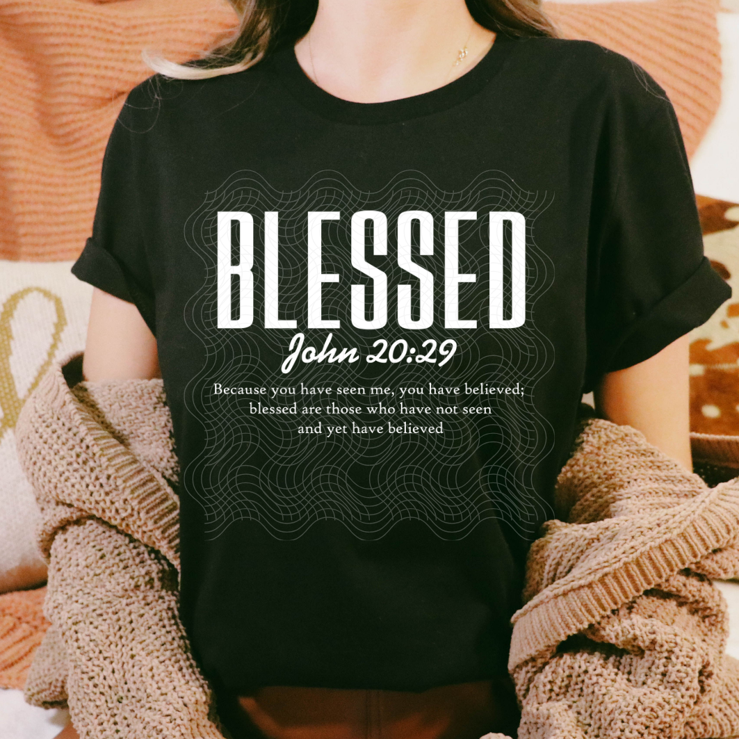 BLESSED WHT - DTF TRANSFER