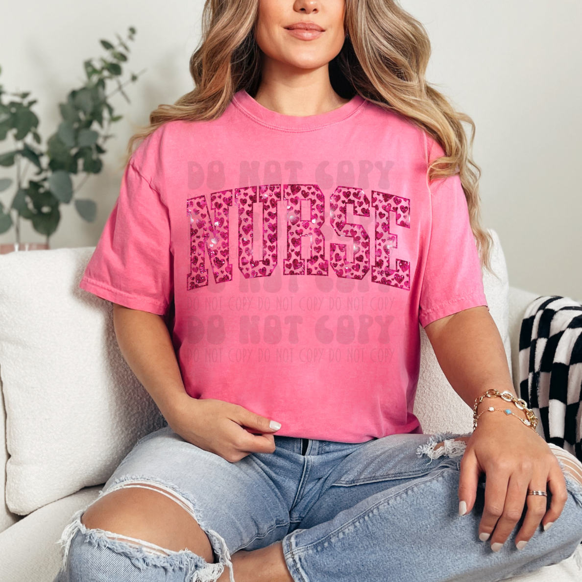 NURSE VARSITY FAUX GLITTER - DTF TRANSFER