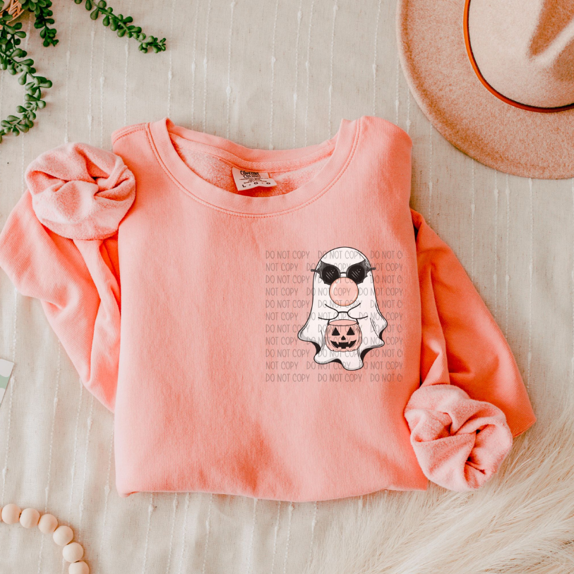 GHOST PINK PUMPKIN POCKET - DTF TRANSFER