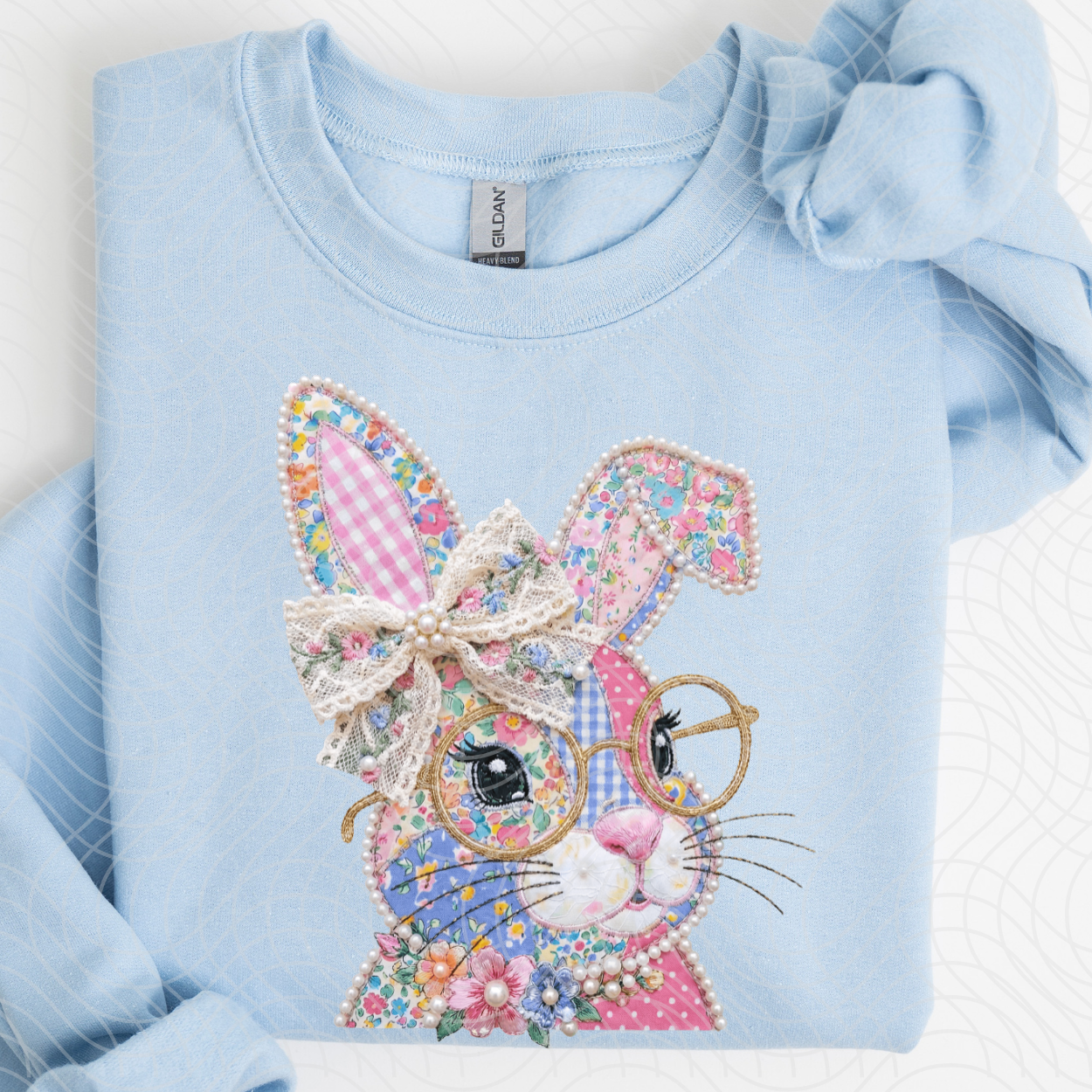 PRETTY PINK PATCH BUNNY - DTF TRANSFER