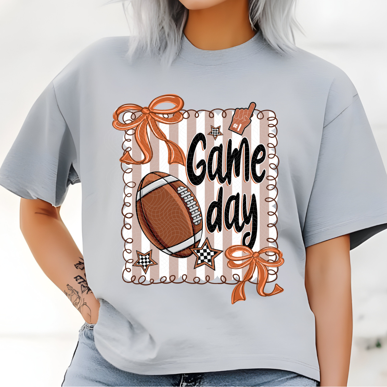 GAME DAY FOOTBALL STRIPE BKGRND - DTF TRANSFER