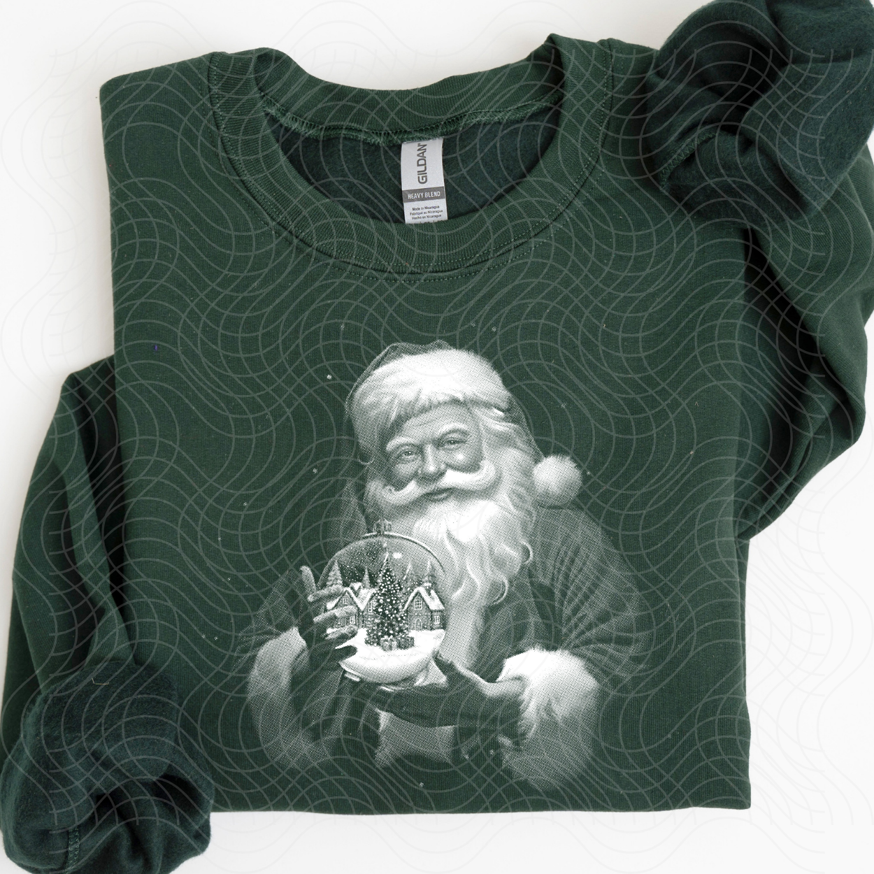 HALFTONE SANTA GLOBE - DTF TRANSFER