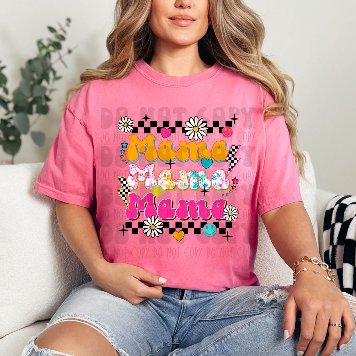 MAMA STACKED FLOWERS - DTF TRANSFER