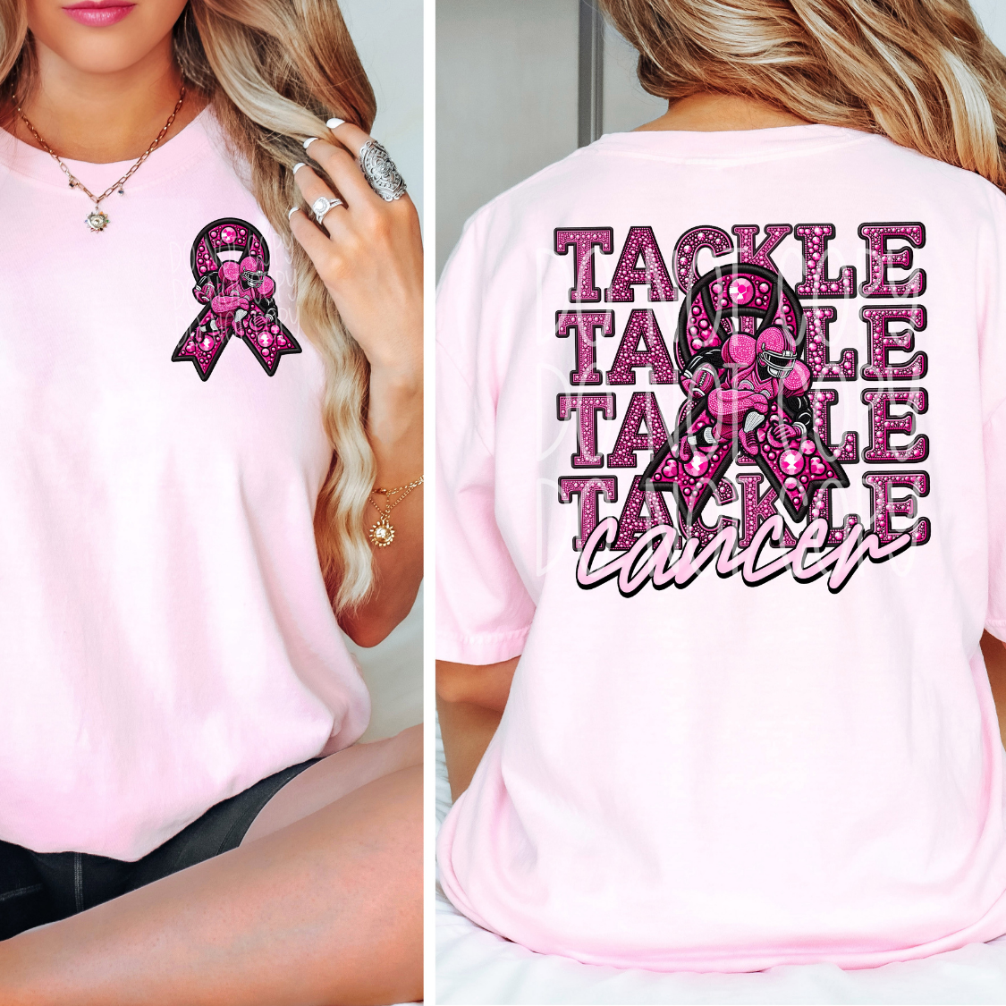 TACKLE CANCER W/POCKET - DTF TRANSFER