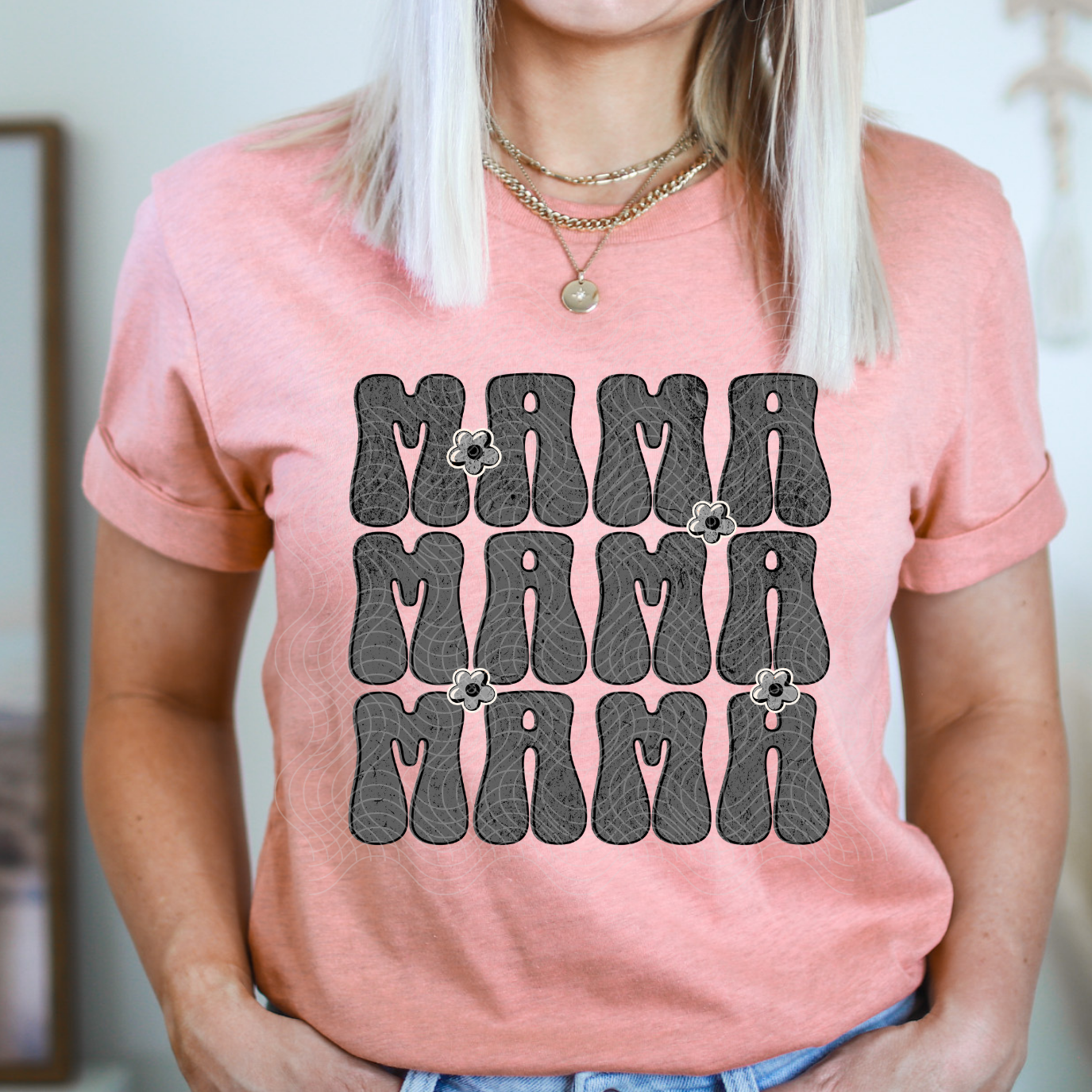 MAMA GREY STACKED - DTF TRANSFER