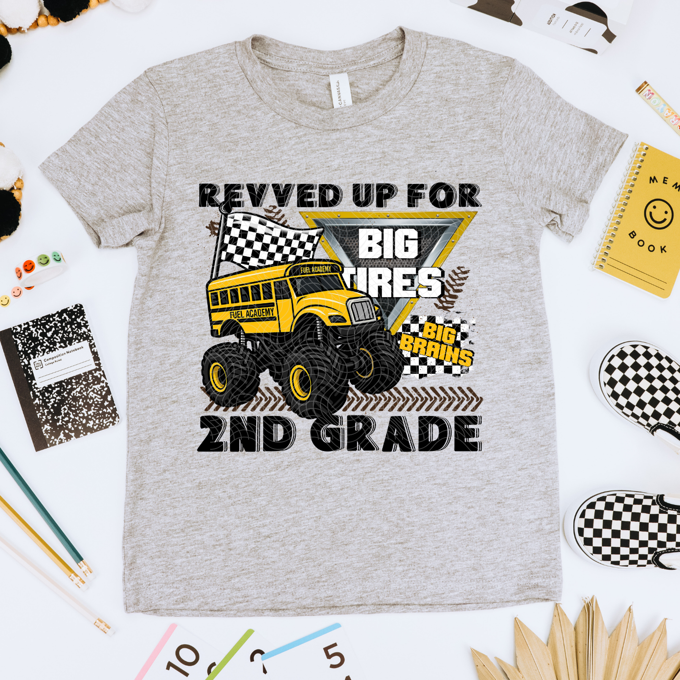 REVVED UP FOR 2ND GRADE - DTF TRANSFER