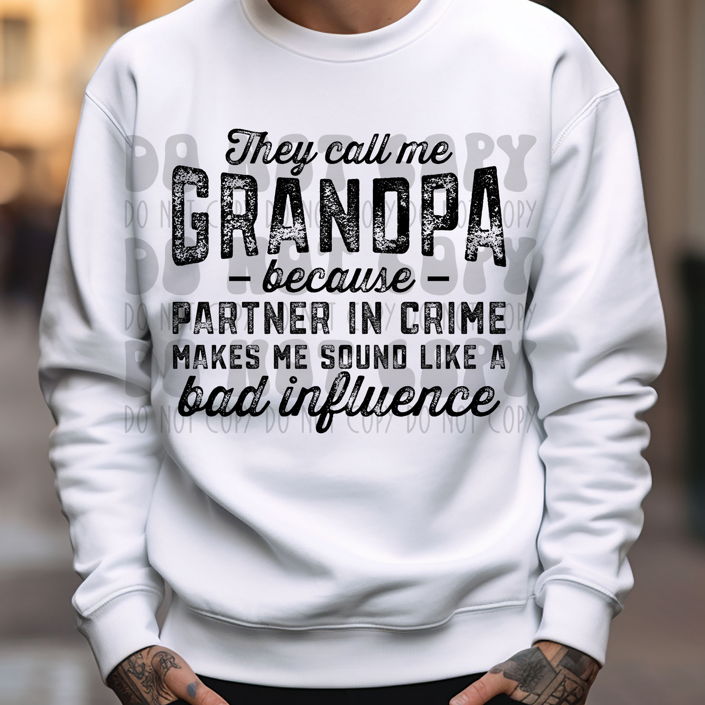 GRANDPA BLK DISTRESSED - DTF TRANSFER
