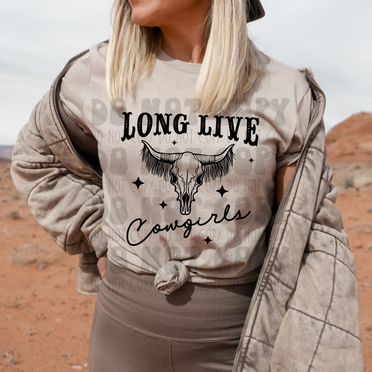 LONG LIVE COWGIRLS BLACK - DTF TRANSFER
