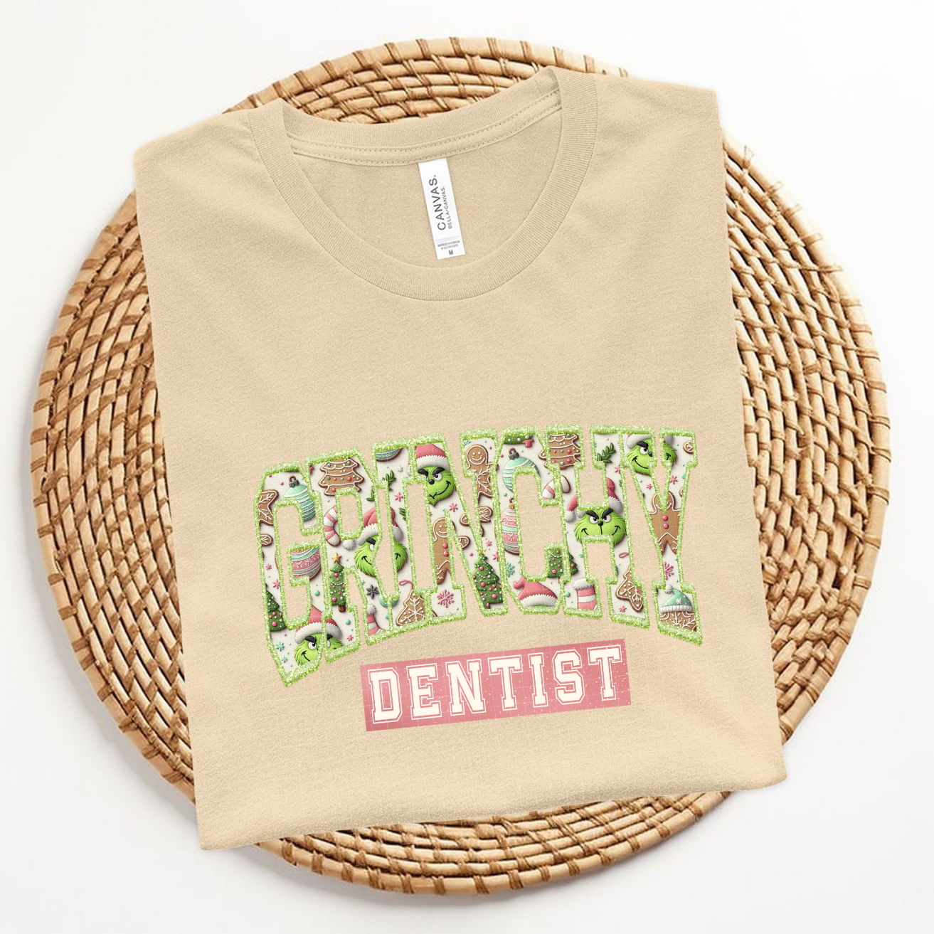 FAUX EMBROIDERY GREEN GUY DENTIST - DTF TRANSFER