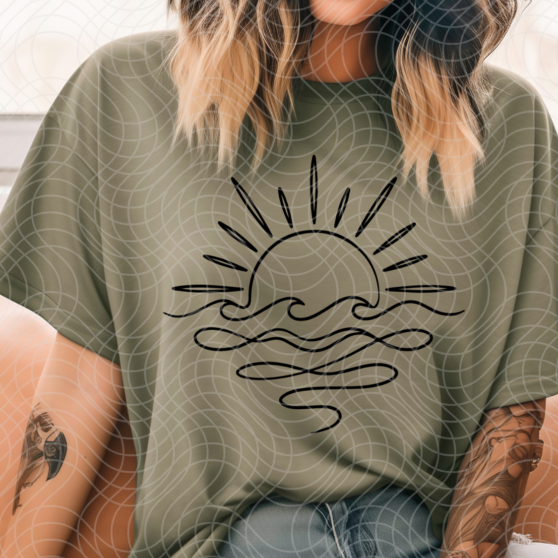 SUN RAYS BLACK -DTF TRANSFER