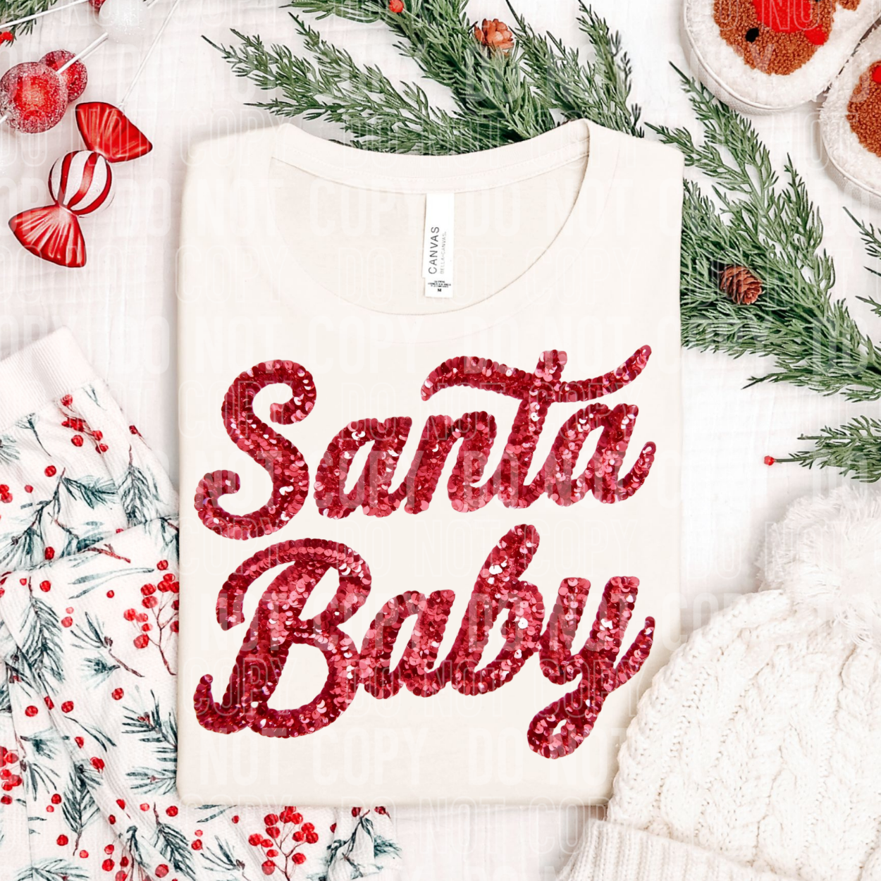 SANTA BABY FAUX SEQUINS - DTF TRANSFER