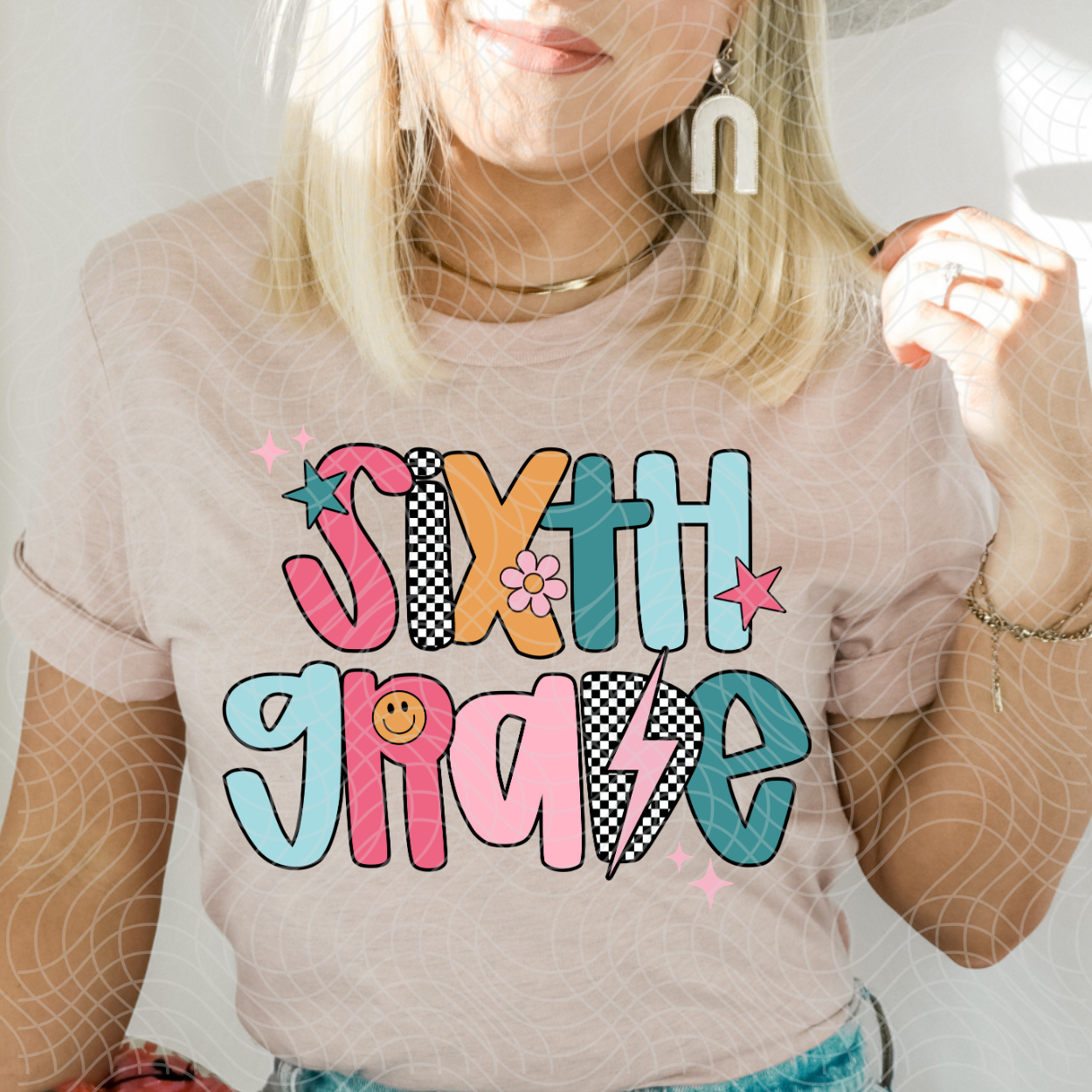 MULIT COLORED SIXTH GRADE - DTF TRANSFER