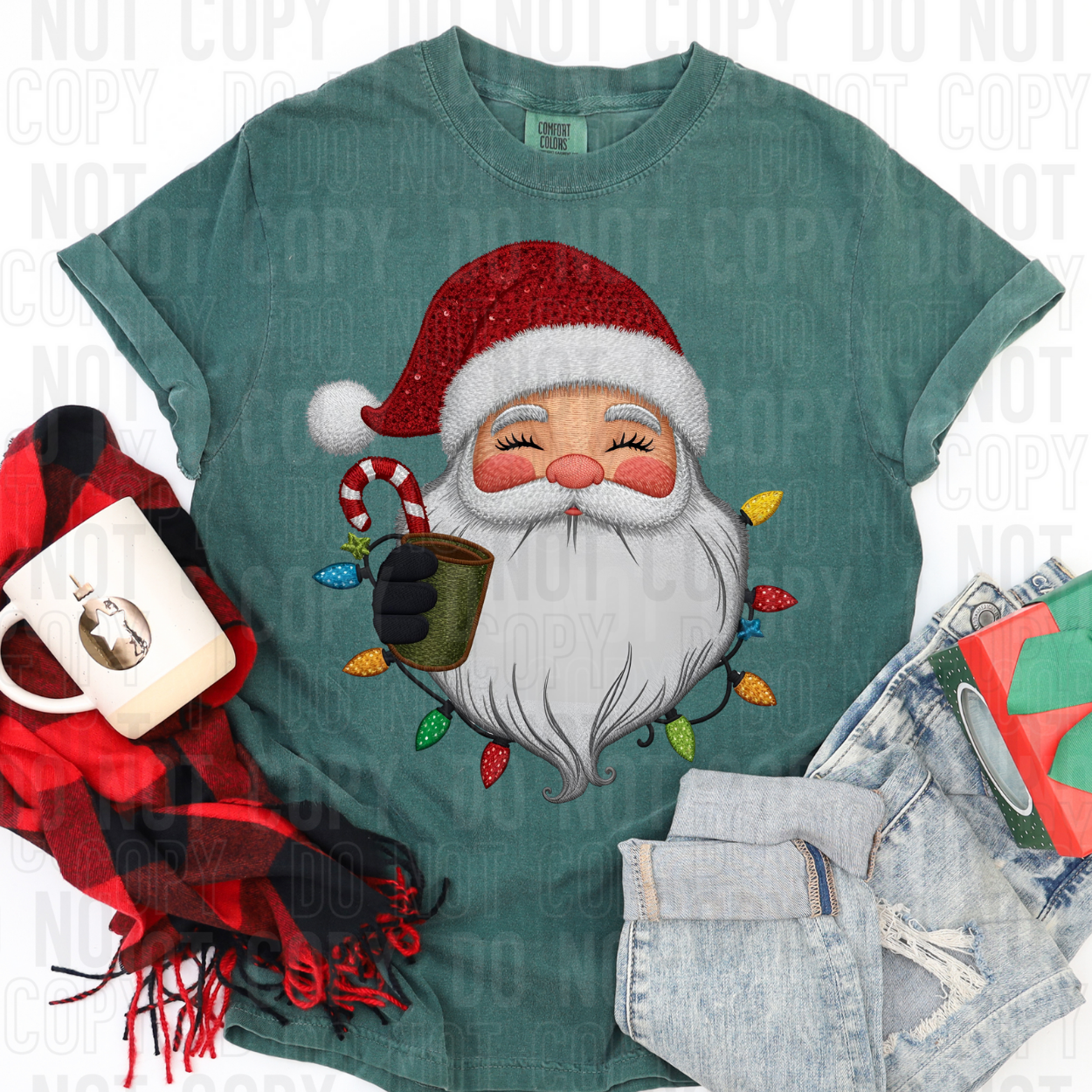 SANTA FAUX PATCH - DTF TRANSFER