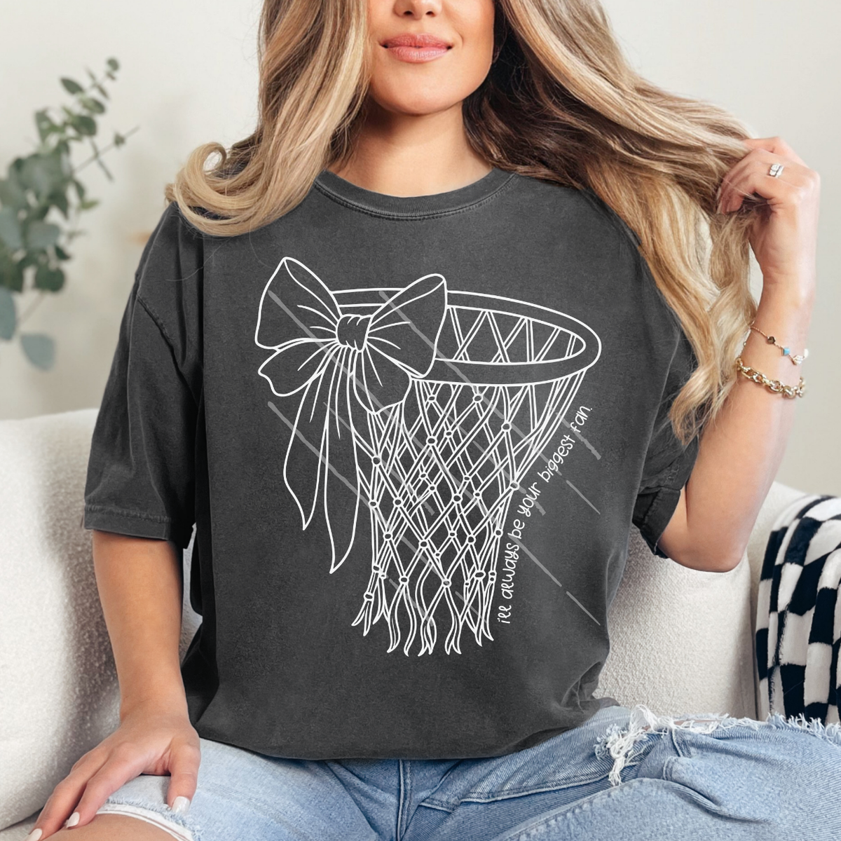 BIGGEST FAN WHT NET - DTF TRANSFER