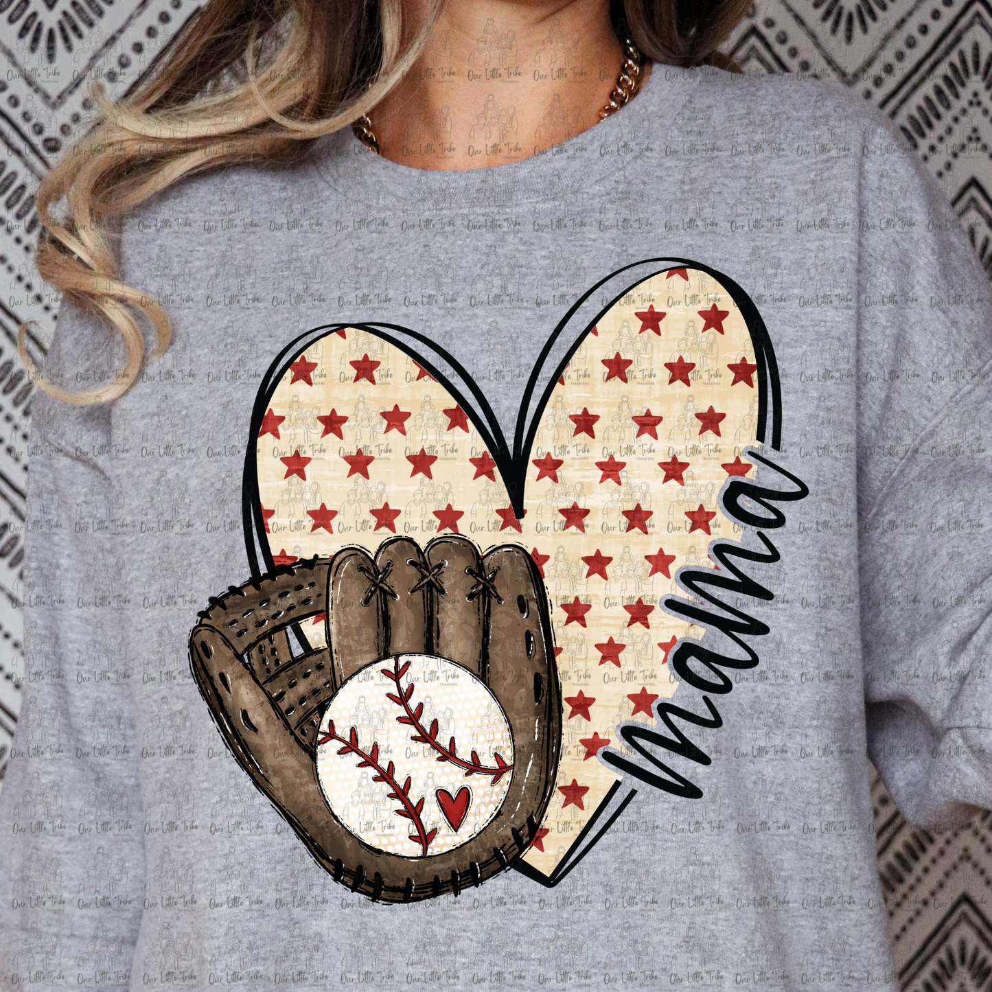BASEBALL MAMA HEART - DTF TRANSFER
