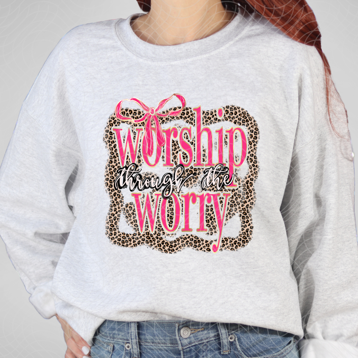 WORSHIP THROUGH THE WORRY BLK OUTLINE - DTF TRANSFER
