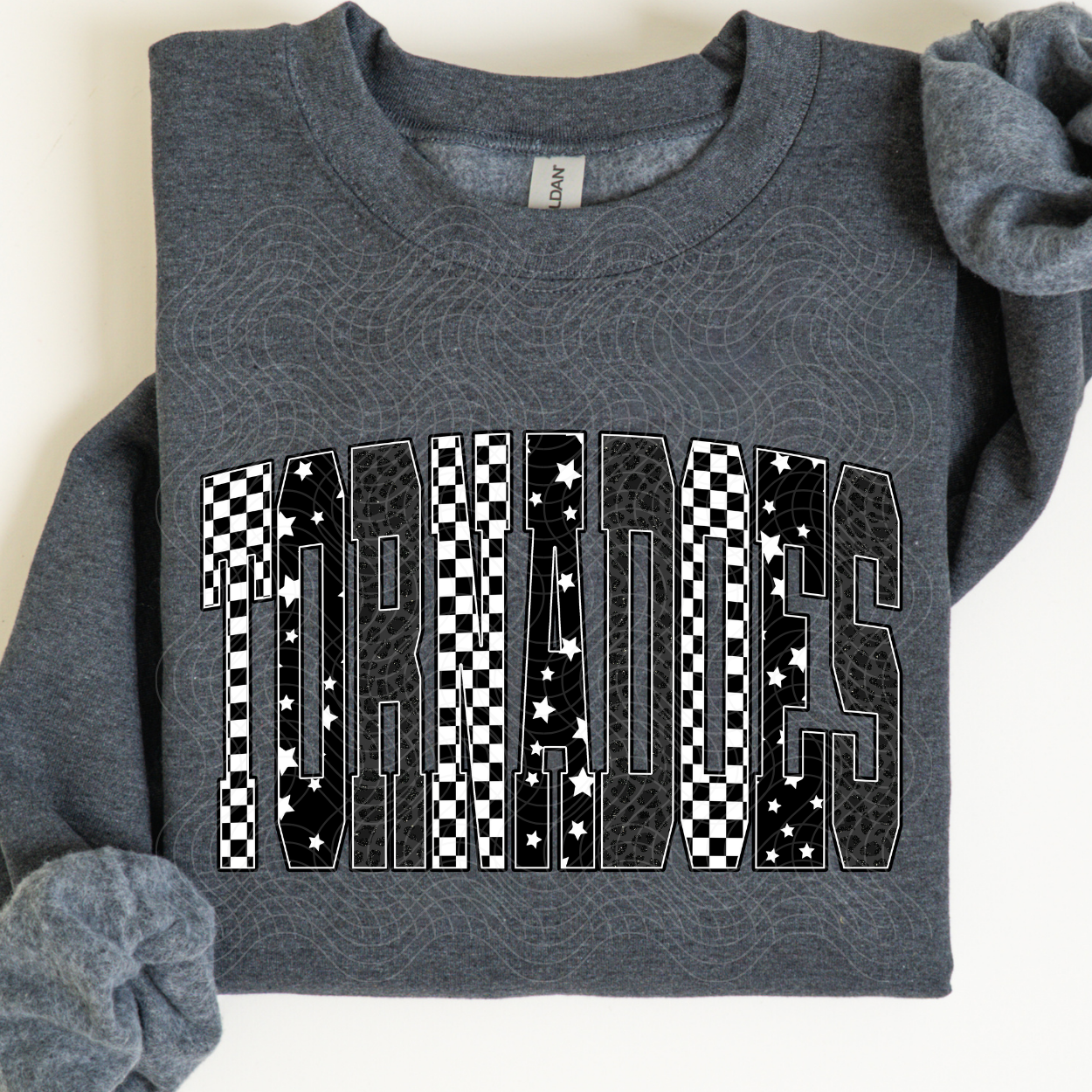 TORNADOES BLK PATTERN ARCHED - DTF TRANSFER