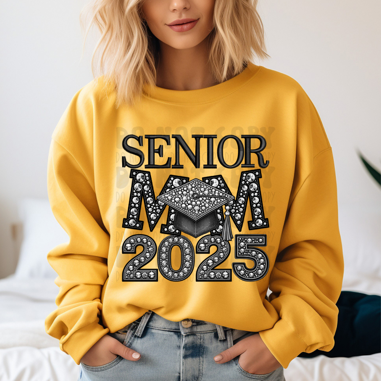 SENIOR MOM 2025 RHINESTONES - DTF TRANSFER