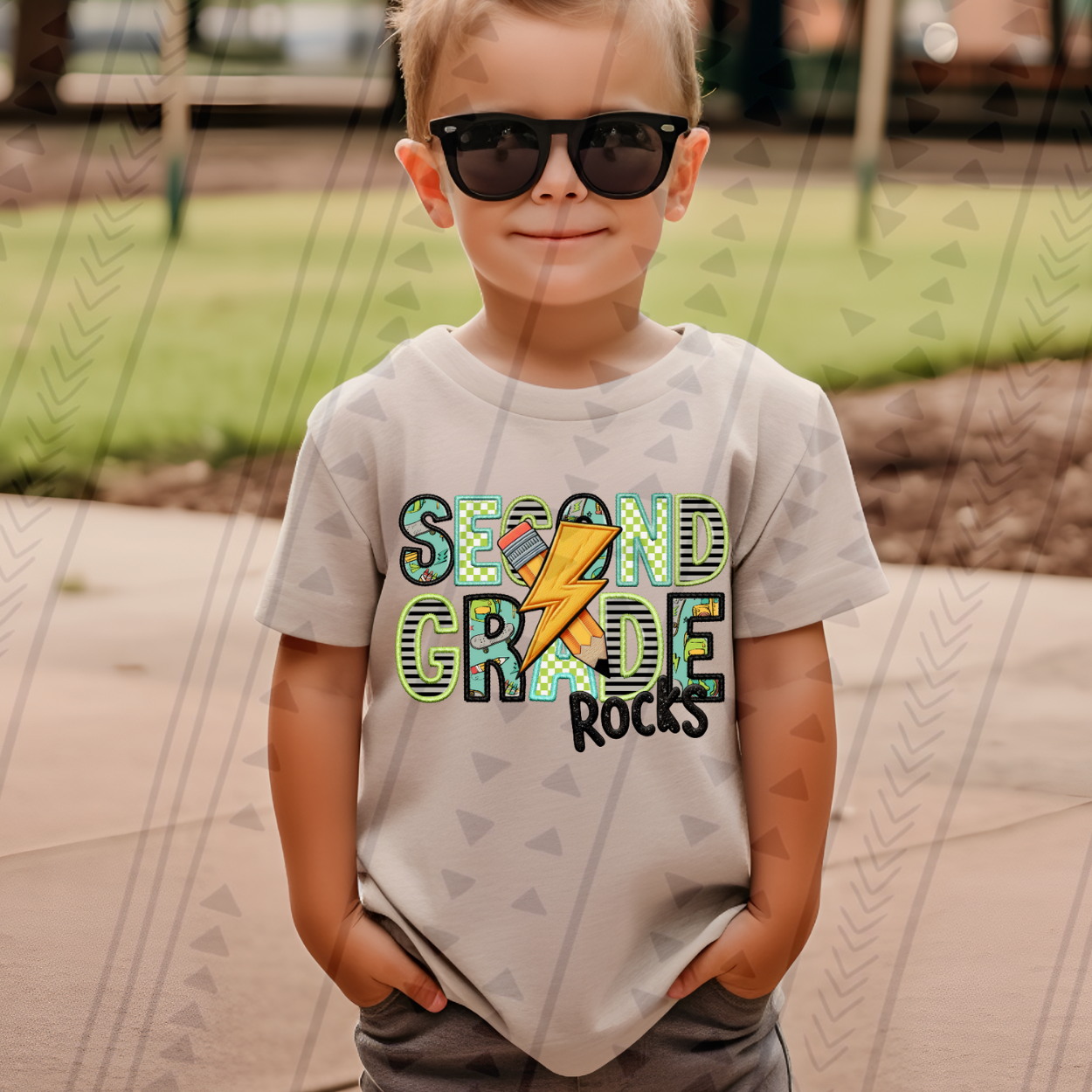 SECOND GRADE FAUX EMBROIDERY BOY - DTF TRANSFER