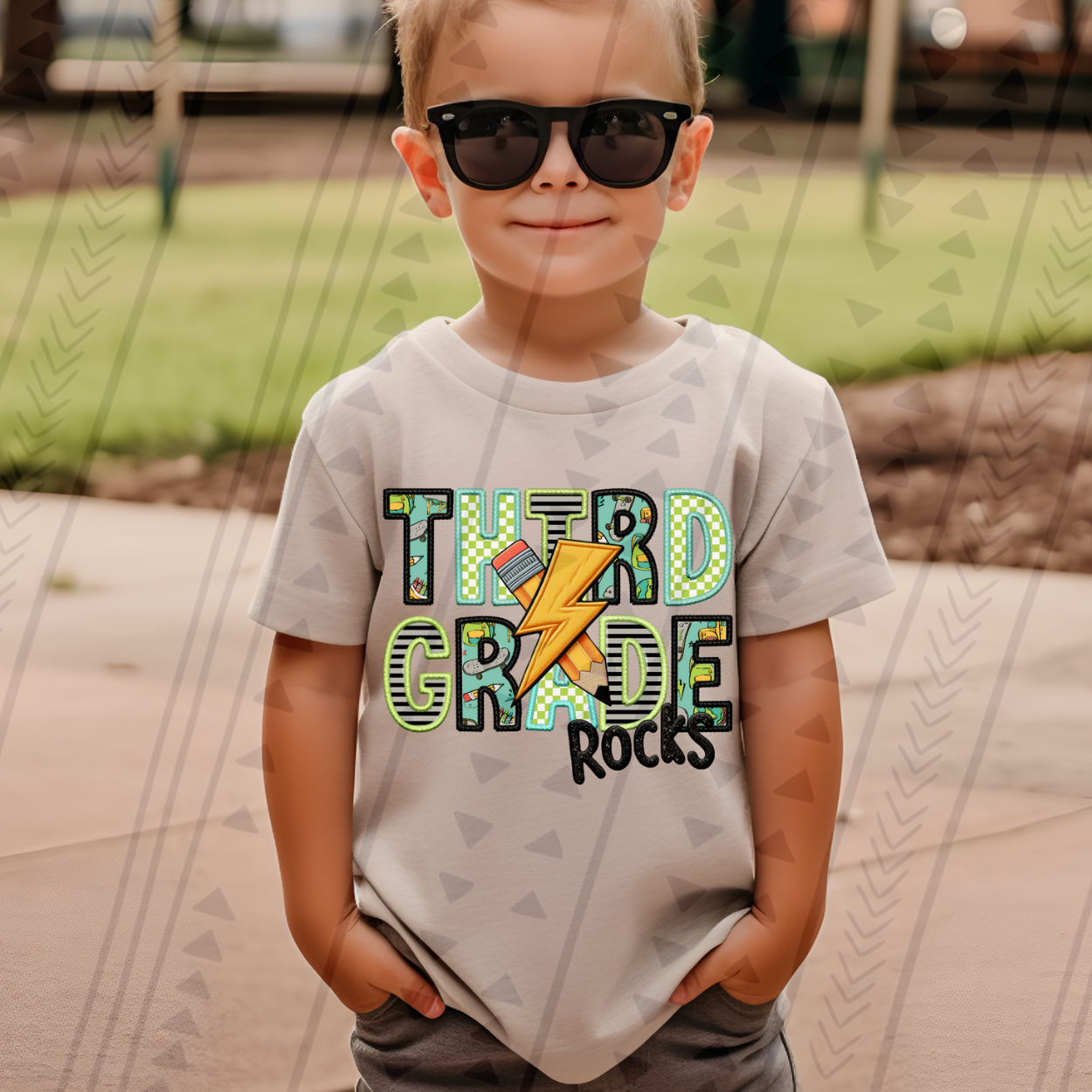 THIRD GRADE FAUX EMBROIDERY BOY - DTF TRANSFER