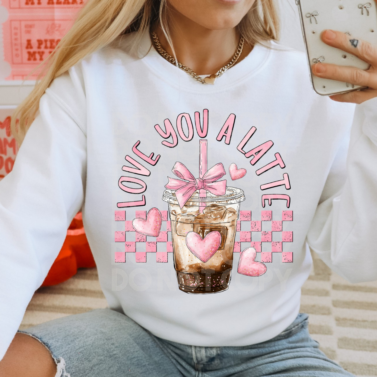 LOVE YOU A LATTE - DTF TRANSFER