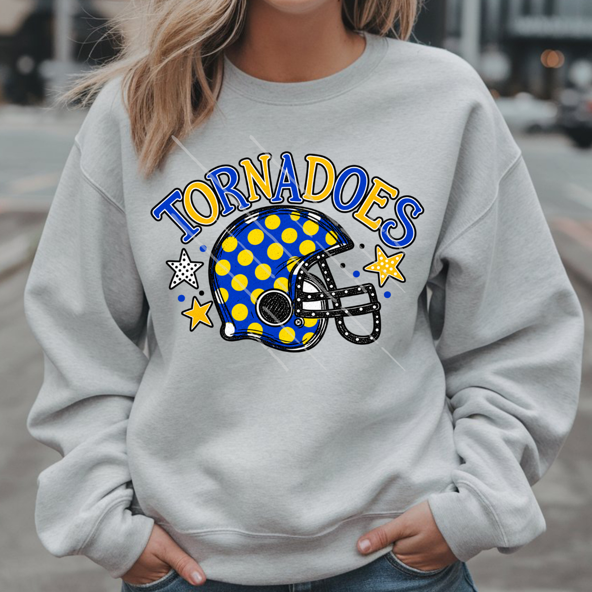 TORNADOES POLKA DOT HELMET - DTF TRANSFER