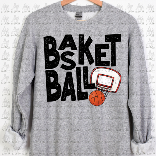 BASKET-BALL DISTRESSED - DTF TRANSFER