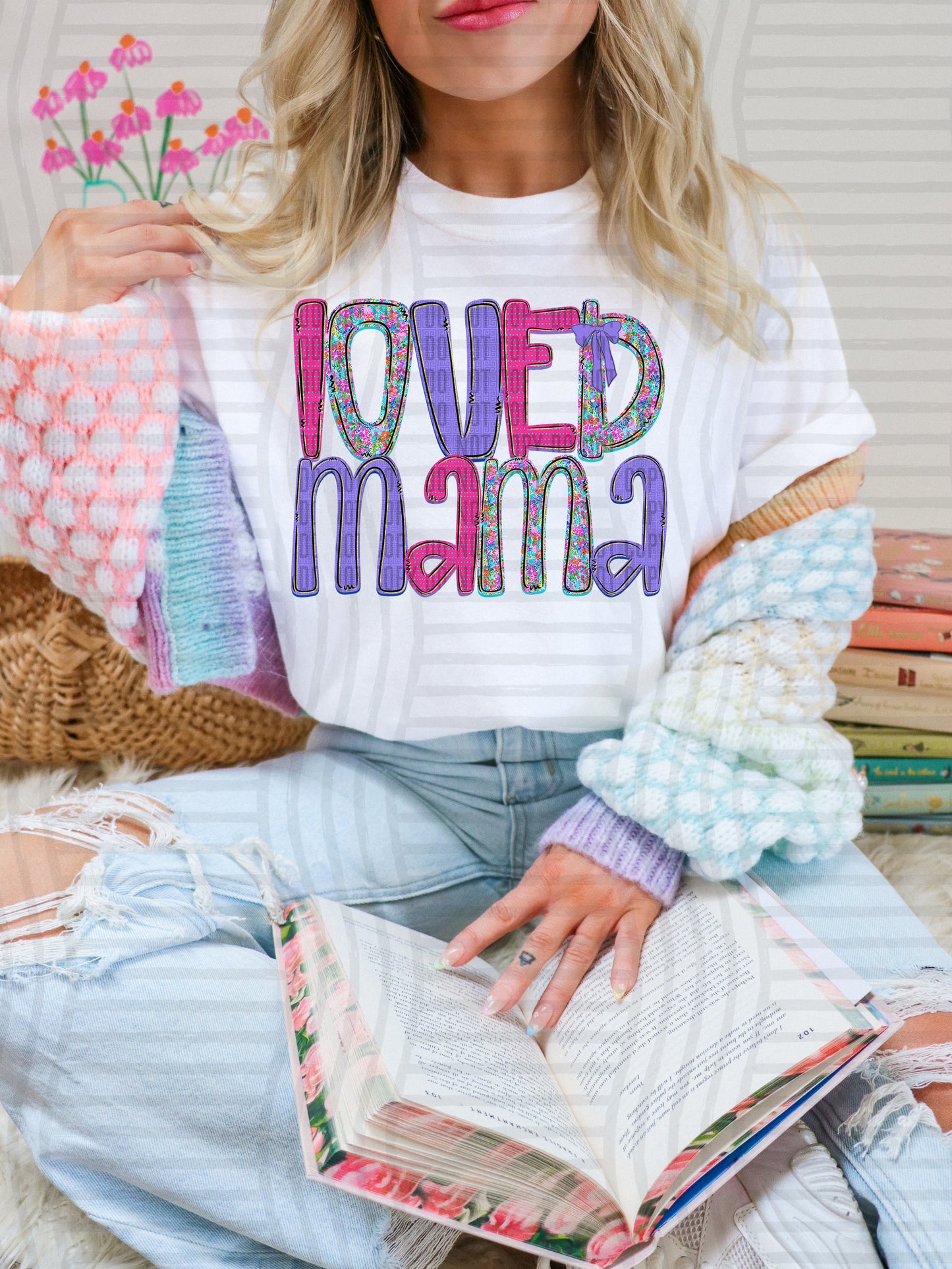 FLORAL LOVED MOM - DTF TRANSFER