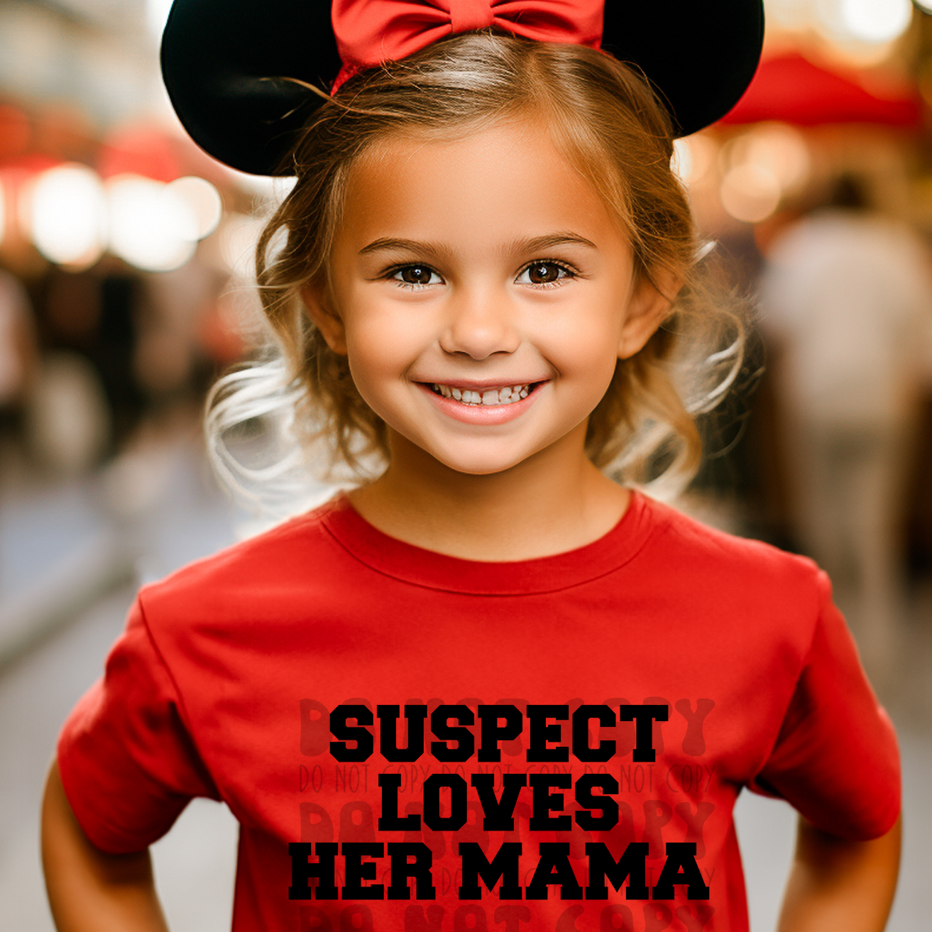 SUSPECT LOVES HER MAMA, BLK - DTF TRANSFER