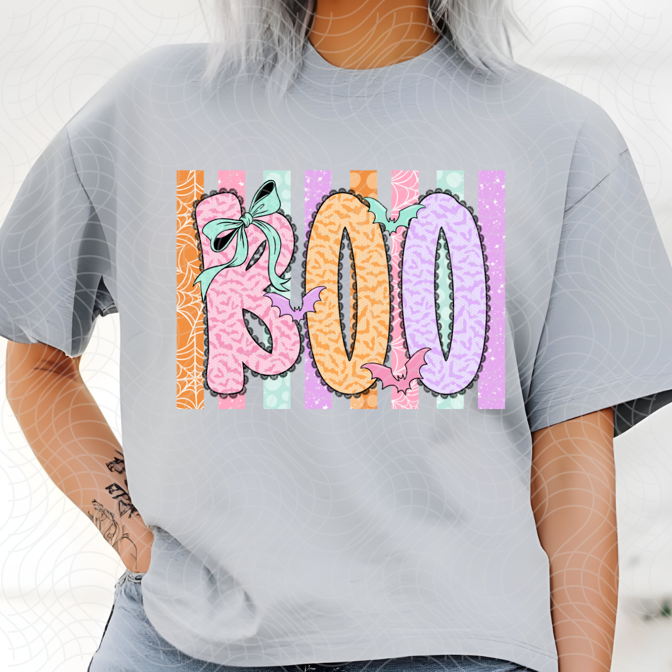 BOO LACE STRIPES - DTF TRANSFER