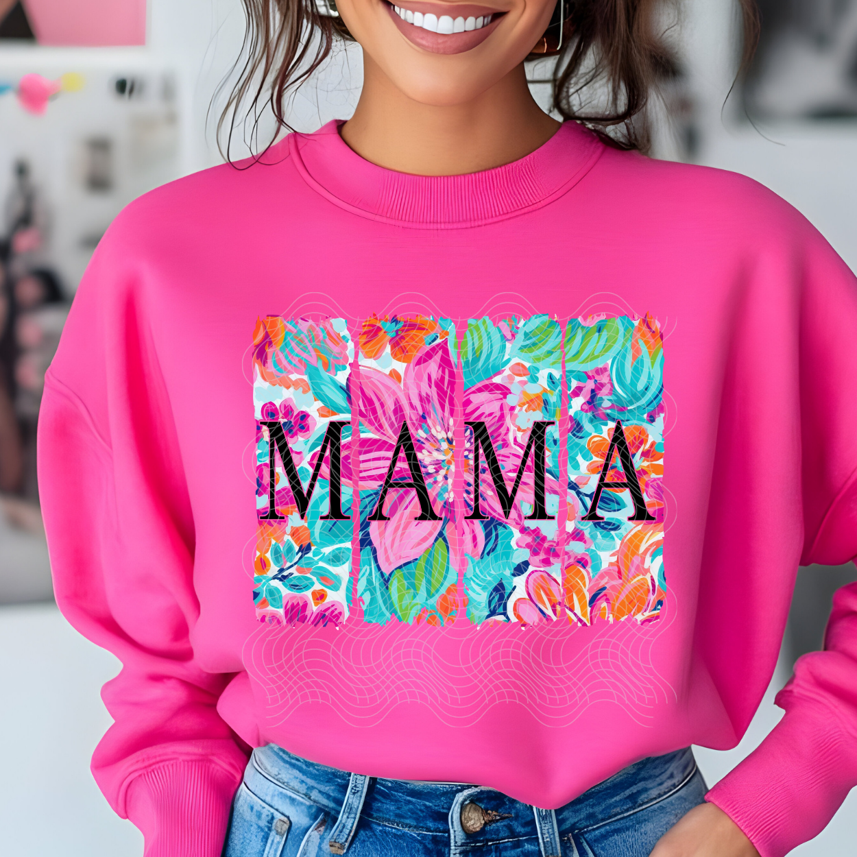 MA MA BRUSH FLORAL - DTF TRANSFER