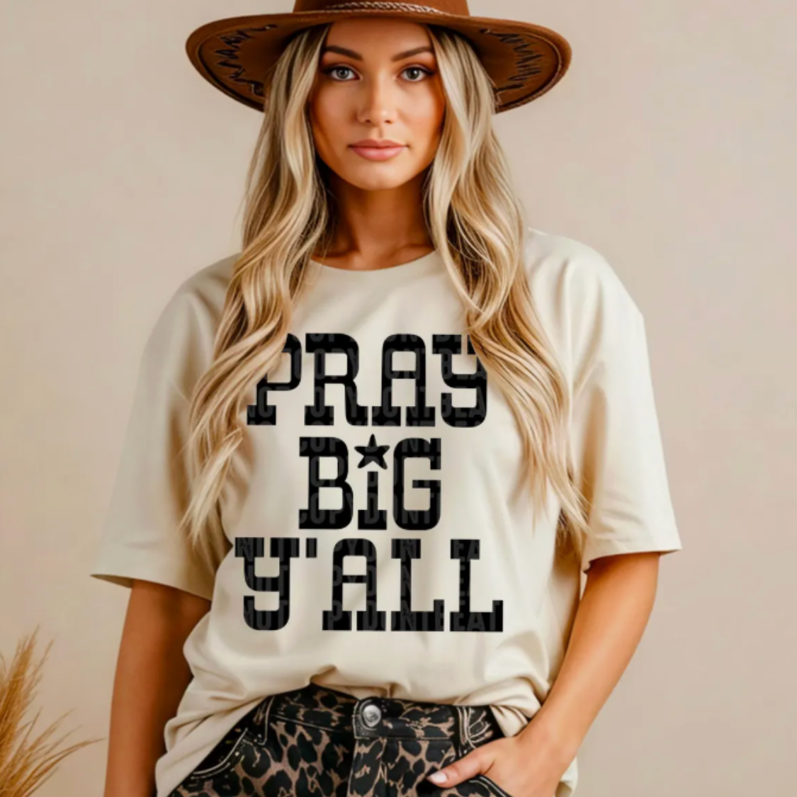 PRAY BIG Y'ALL BLK - DTF TRANSFER