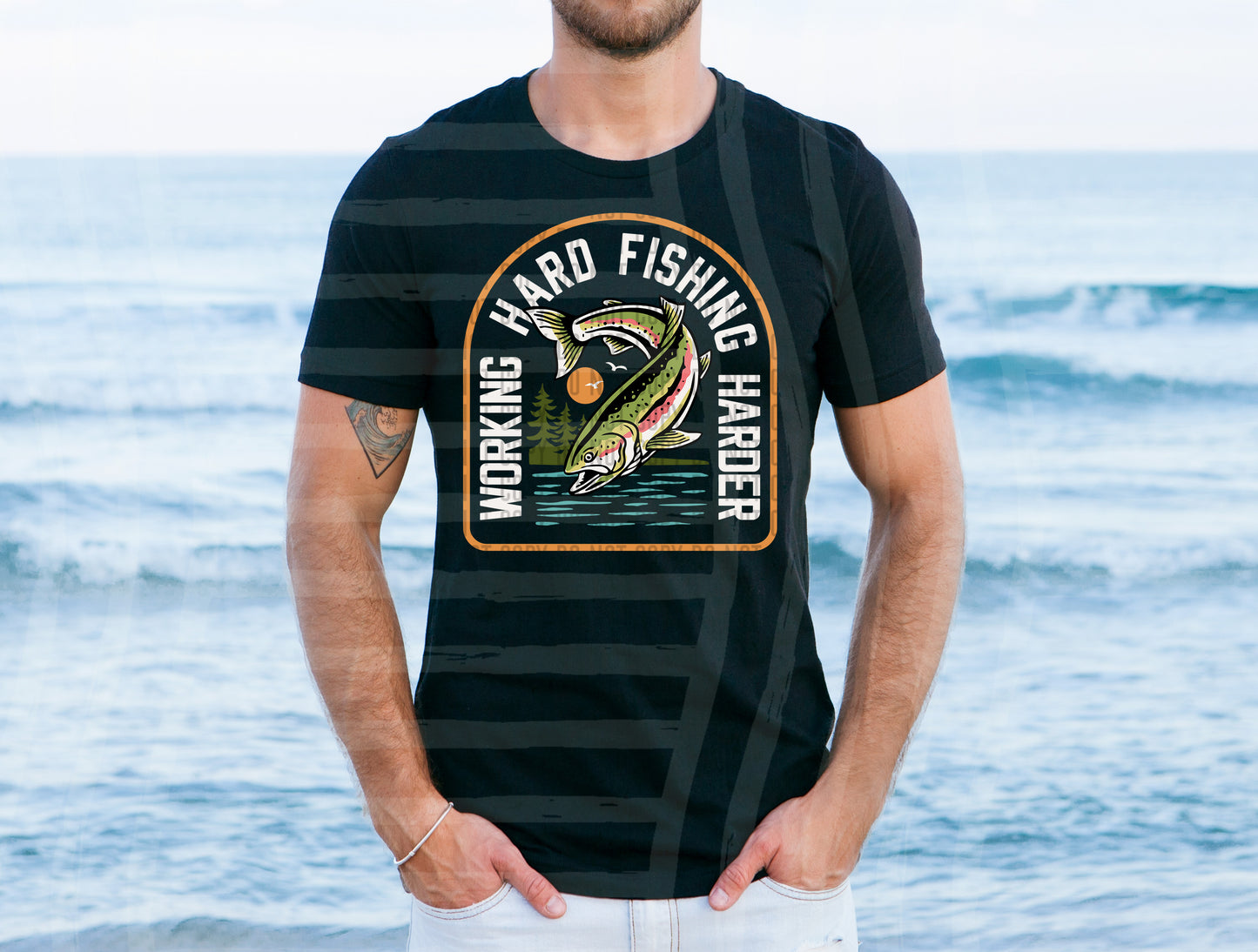 WORKING HARD, FISHING HARDER - DTF TRANSFER