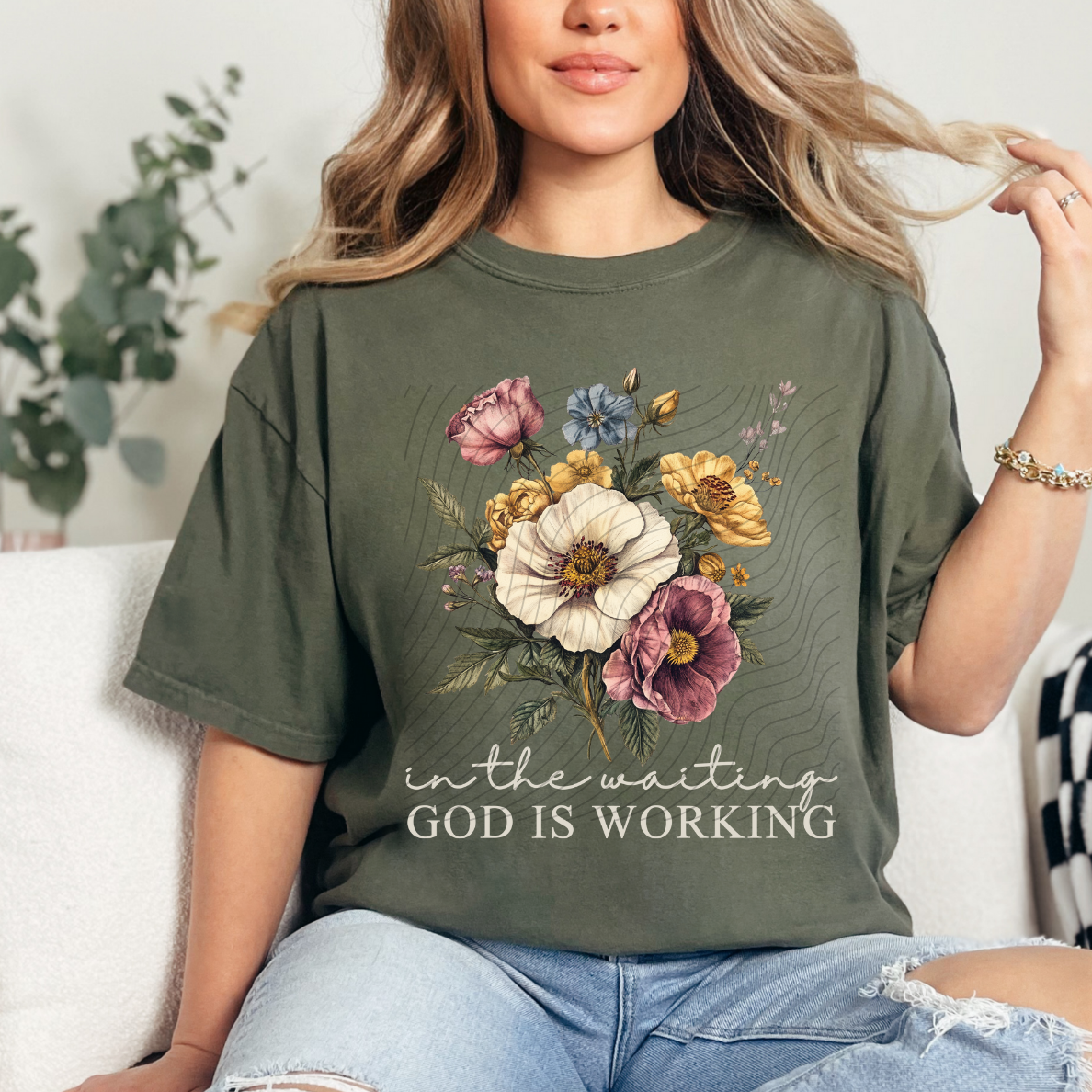 GOD IS WORKING WHT TEXT - DTF TRANSFER